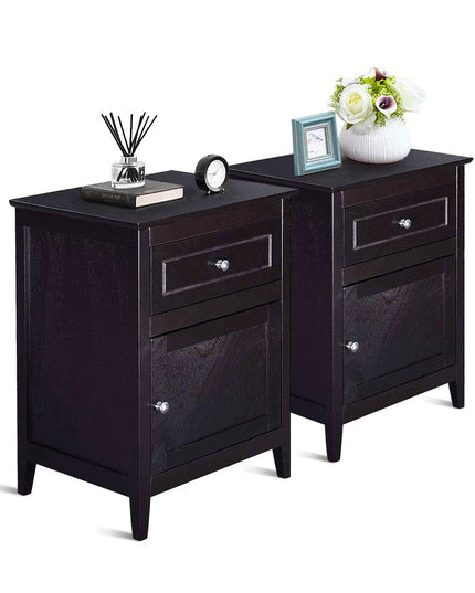 Wooden End Table W/Shelf - Giantex