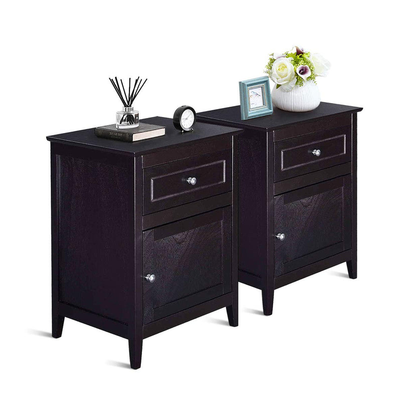 Wooden End Table W/Shelf - Giantex