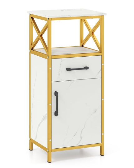 Giantex Bathroom Storage Cabinet with Drawer Single Door and Open Shelf