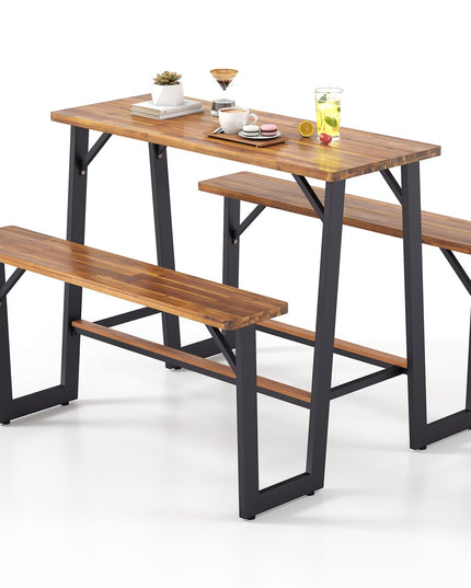 Giantex 4.5FT Picnic Table Bench Set for 4 for Porch Patio Lawn Garden