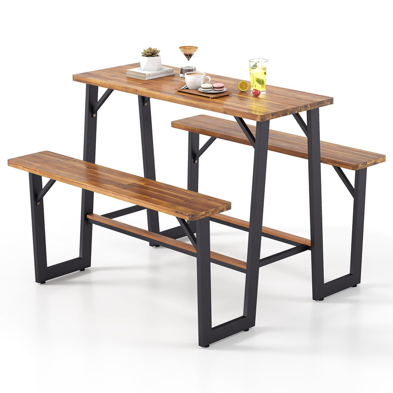 Giantex 4.5FT Picnic Table Bench Set for 4 for Porch Patio Lawn Garden