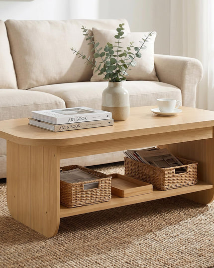 Giantex Oval Coffee Table 47" Mid Century Modern Center Table