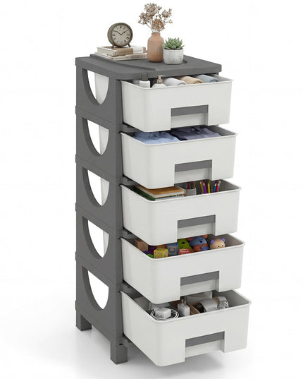 Giantex 5-Drawer/4-Drawer Plastic Storage Organizer with Drawers (1/2)
