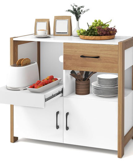 Giantex Sideboard Buffet Cabinet with Pull-Out Shelf Modern Kitchen Buffet Table