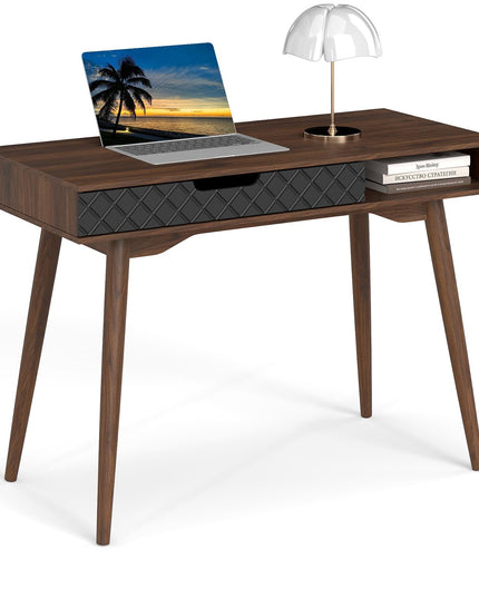 Bureau d'ordinateur vintage moderne du milieu du siècle Giantex de 42,5 pouces