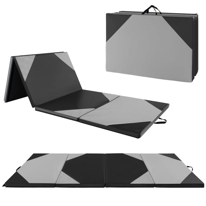 Giantex 4'x10' Gymnastics Mat, 2" Thick Folding Tumbling Mat with Carrying Handles