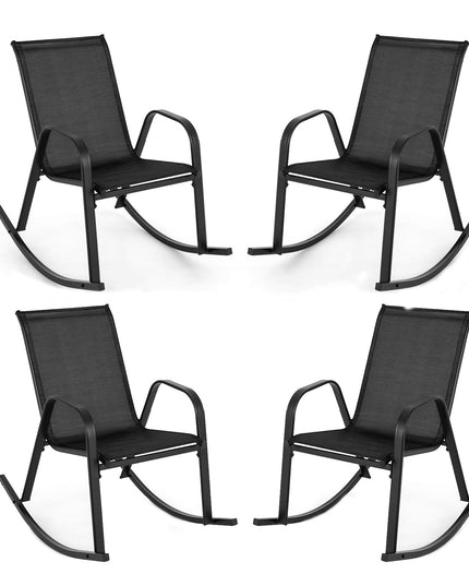 Giantex Outdoor Rocking Chairs , Patio Rocking Chairs w/Breathable Seat & Back