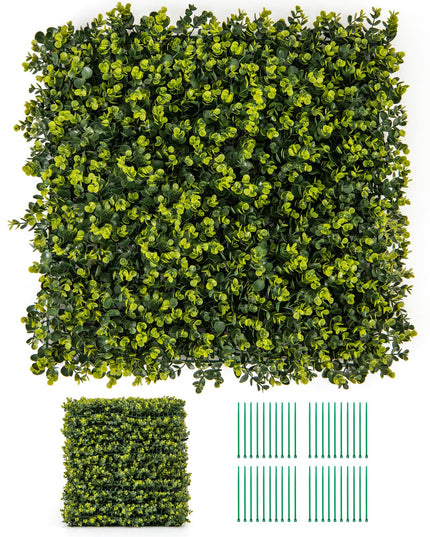 Giantex 20" x 20" Artificial Boxwood Panels 12PCS, 33.3 Sq.ft Garden Privacy Fence Screen (Boxwood)