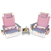 Pink / 2-Pack Chair with Table