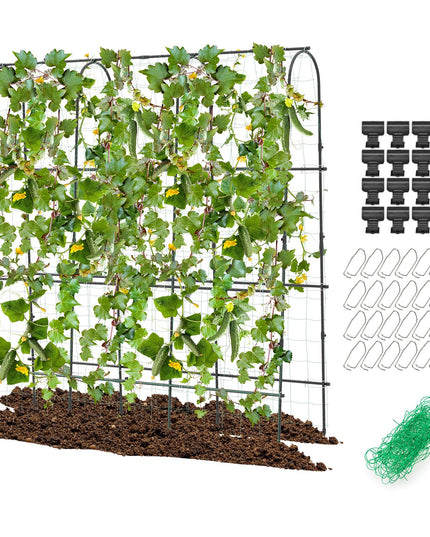 Giantex Garden Arched Trellis for Climbing Plants, 71” x 71” U-Shaped Tall Cucumber Trellis for Raised Garden Bed