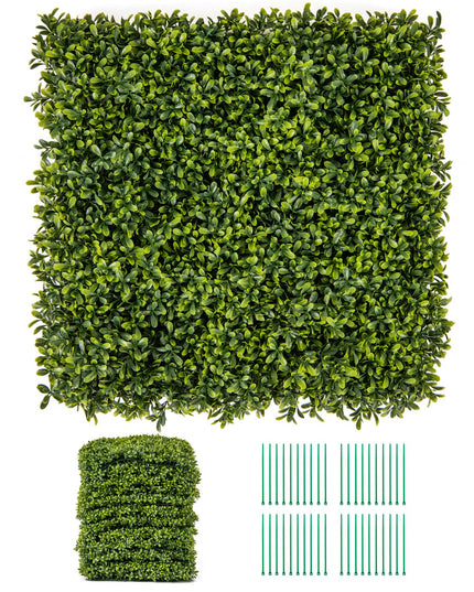 Giantex 20" x 20" Artificial Boxwood Panels 12PCS, 33.3 Sq.ft Garden Privacy Fence Screen (Boxwood)