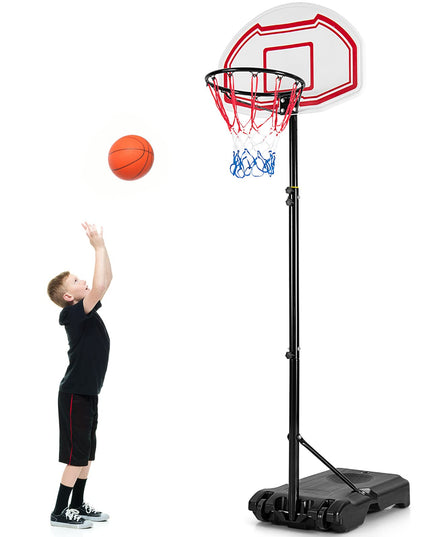 Giantex Basketball Hoop Outdoor Kids - Height Adjustable 5.2 Ft- 6.9 Ft Portable Basketball Hoop Stand with Wheels