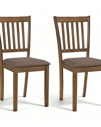 Giantex Wood Slat-Back Design Kitchen Chairs (2/4)