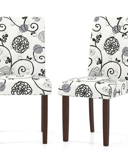 Giantex Tufted Dining Chairs Set of 2/4 Upholstered Kitchen Chairs