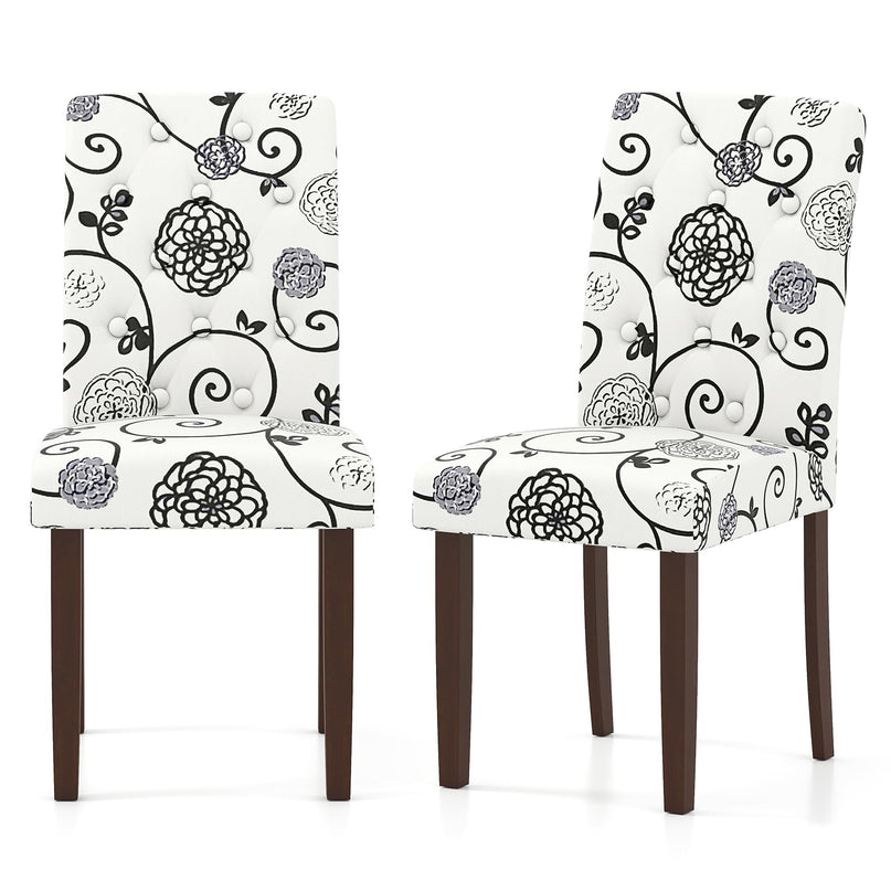 Giantex Tufted Dining Chairs Set of 2/4 Upholstered Kitchen Chairs