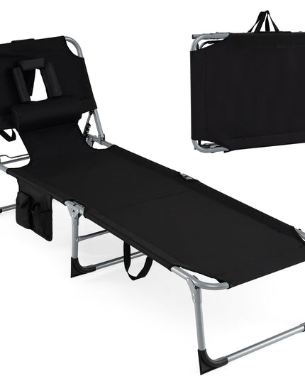 Chaise longue de plage pliante Giantex Face Down avec dossier réglable à 4 positions (1/2)