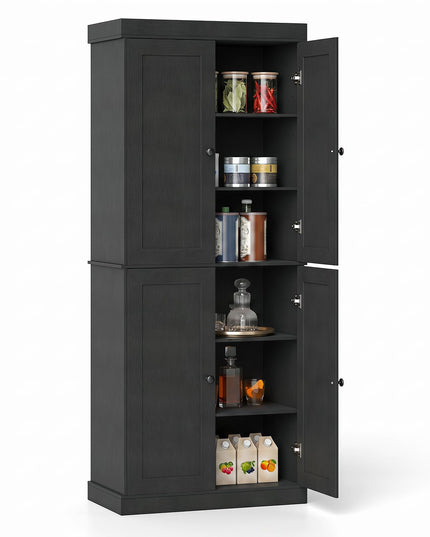 Giantex 72.5'' Kitchen Pantry Cabinet w/4 Doors & 2 Adjustable Shelves