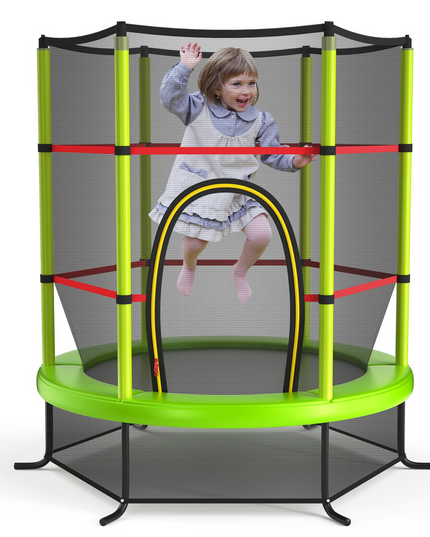 55" Kids Trampoline with Safety Enclosure Net - Giantex