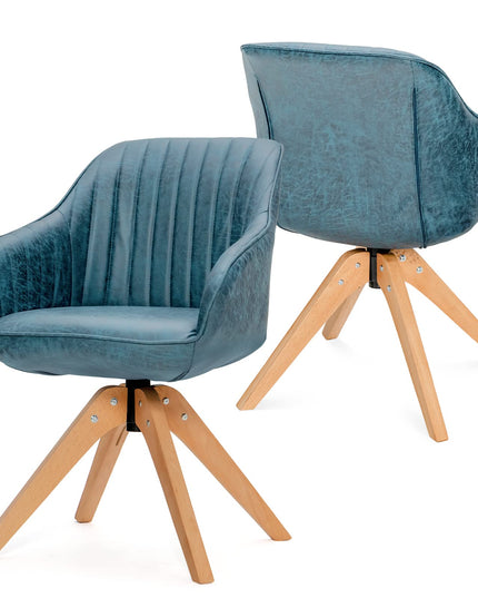 Giantex Swivel Accent Chair for Desk - Set of 2 Armchair Without Wheel