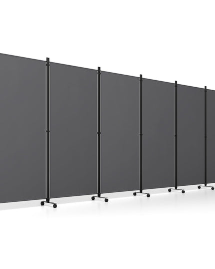 Giantex 6-Panel Folding Room Divider with Wheels( 205'' x 12'' x 71'' )