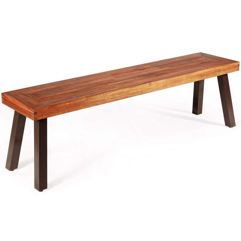 Giantex Outdoor Bench Acacia Wood Patio Seating