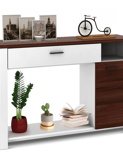 Giantex Console Table 48 Inch Sofa Side Table with Drawer and Cabinet, Entryway Table