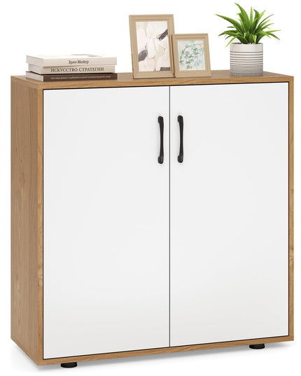 2-Door Kitchen Storage Cabinet with 5-Position Adjustable Shelf & Anti-Tipping Kits