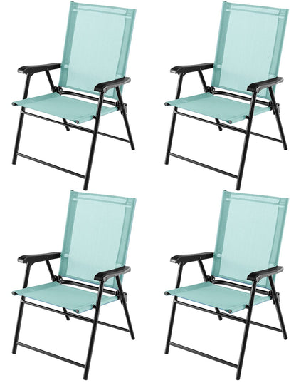 Giantex Patio Chairs Set of 2/4, Folding Patio Chairs for Deck Beach Camping Dining Picnic