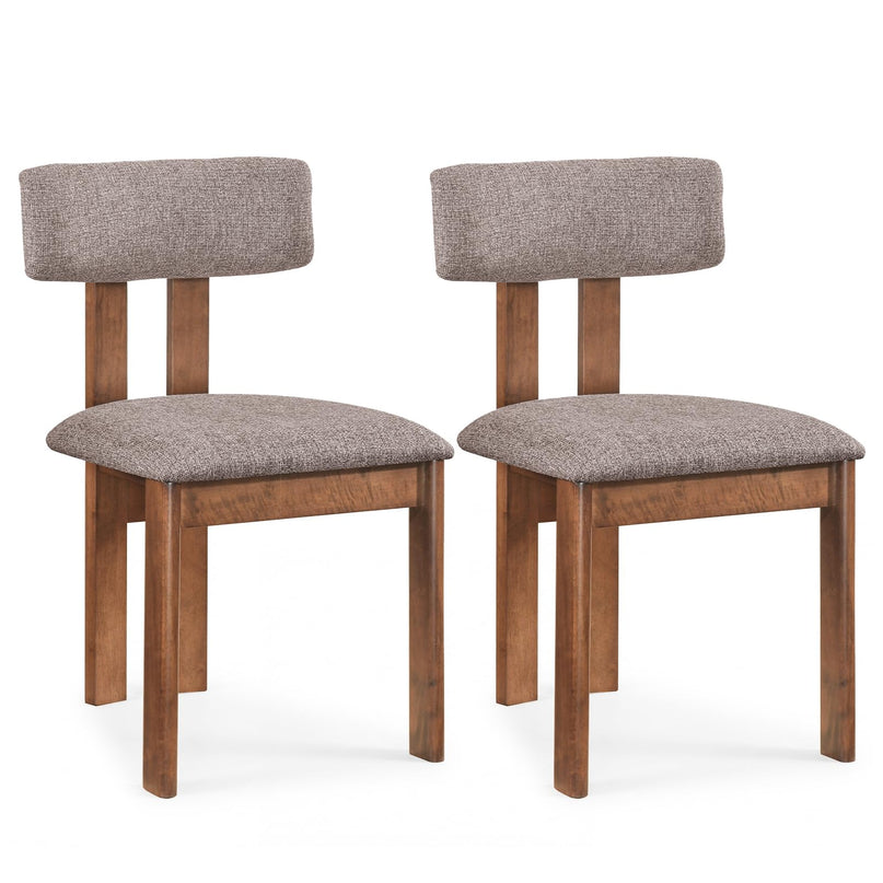 Giantex Upholstered Kitchen Dining Chairs with Curved Backrest