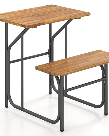 Giantex Single Picnic Table Bench Set with Rectangular Tabletop