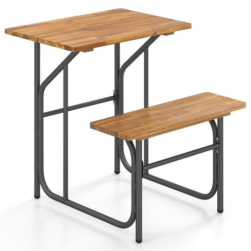 Giantex Single Picnic Table Bench Set with Rectangular Tabletop
