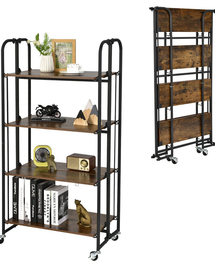 Giantex Foldable Storage Shelves with Wheels