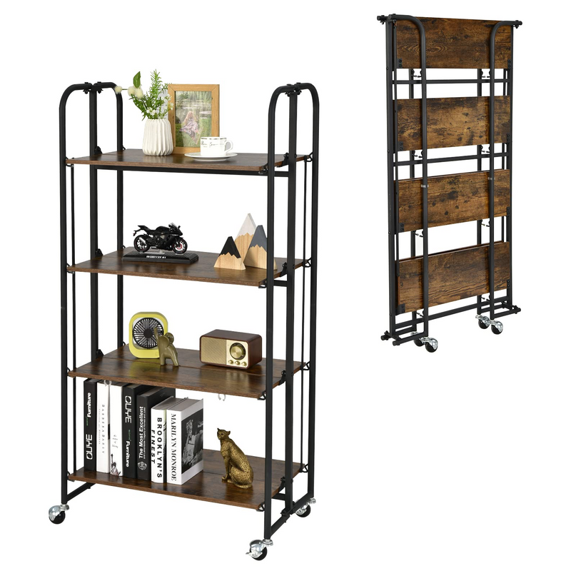 Giantex Foldable Storage Shelves with Wheels