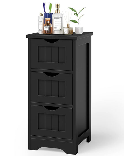 Meuble de Rangement pour Salle de Bain Giantex - Petit Meuble de Rangement pour Salle de Bain avec 3 Tiroirs Amovibles