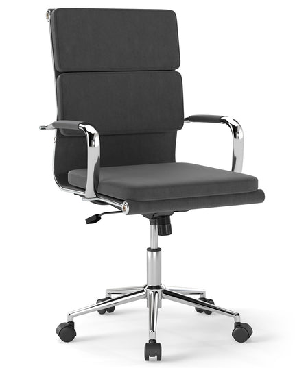 Giantex Ergonomic Office Chairs Mid Back Fabric Desk Chairs with Armrest