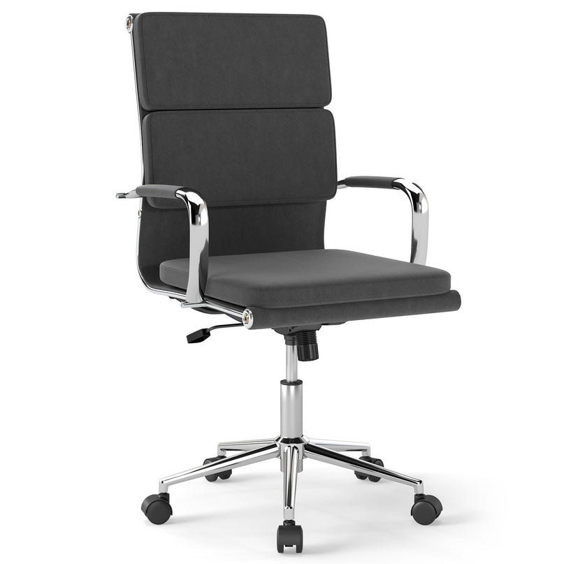 Giantex Ergonomic Office Chairs Mid Back Fabric Desk Chairs with Armrest