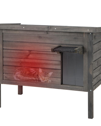 Giantex Outdoor Cat House - Weatherproof Feral Cat Shelter with All-Round Foam Insulated