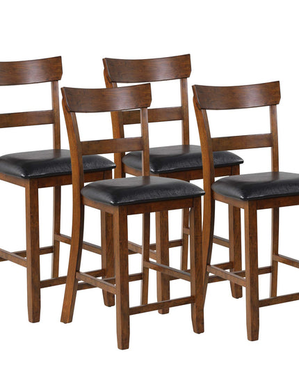 Giantex 25.5-Inch Counter Height Chair with Backrest, Foam-Padded Cushion, Rubber Wood Legs