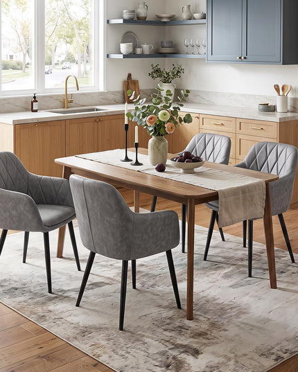 Giantex Dining Chairs Set of 2/4 Upholstered PU Leather Kitchen Chair
