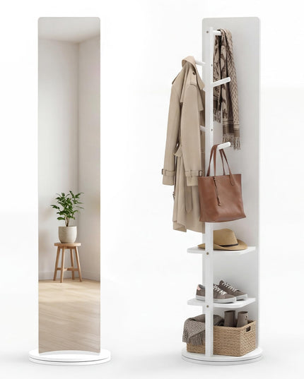 Miroir pleine longueur pivotant Giantex 65,5" avec porte-manteau