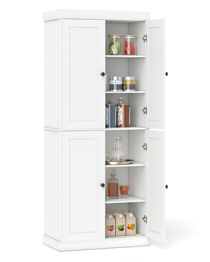 Giantex 72.5'' Kitchen Pantry Cabinet w/4 Doors & 2 Adjustable Shelves