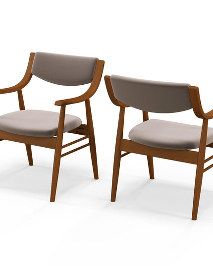 Giantex Wooden Dining Chairs Set of 2/4, PU Leather Upholstered Kitchen Chairs w/Padded Seat & Back