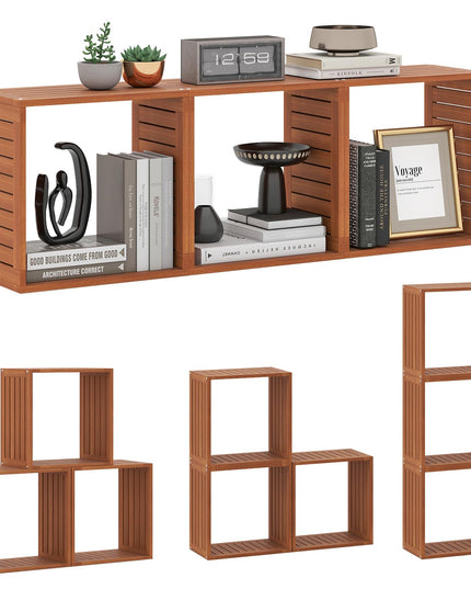 Giantex Solid Wood Stacking Storage Organizers w/Open Slatted Design