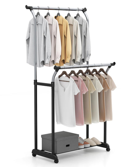 Portant à vêtements portable Giantex avec hauteur réglable et roulettes