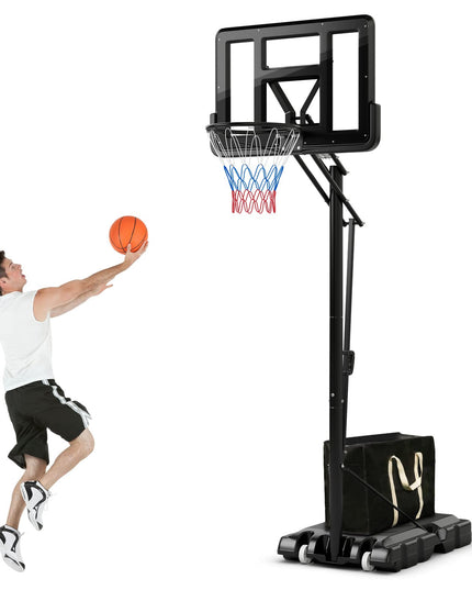 Outdoor  8-10Ft Height Adjustable Basketball Stand System - Giantex
