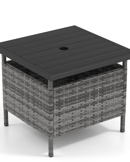 Giantex Outdoor Side Table with 2" Umbrella Hole
