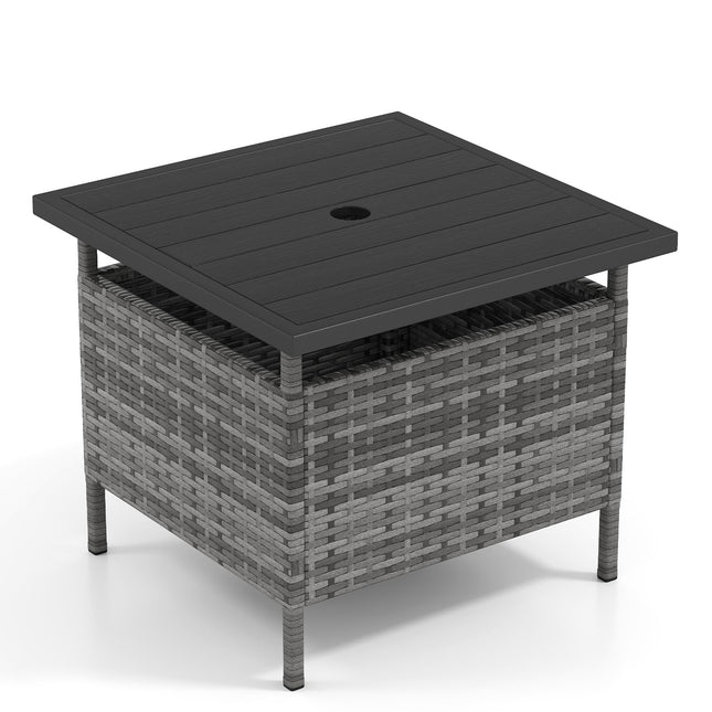 Giantex Outdoor Side Table with 2" Umbrella Hole
