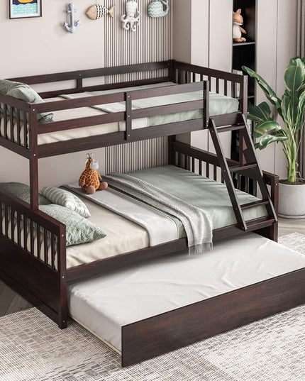 Twin Over Full Bunk Bed with Trundle - Giantex