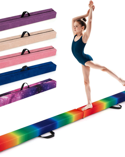 Giantex 7 Ft Balance Beam, Folding Gymnastics Beam w/Carry Handles
