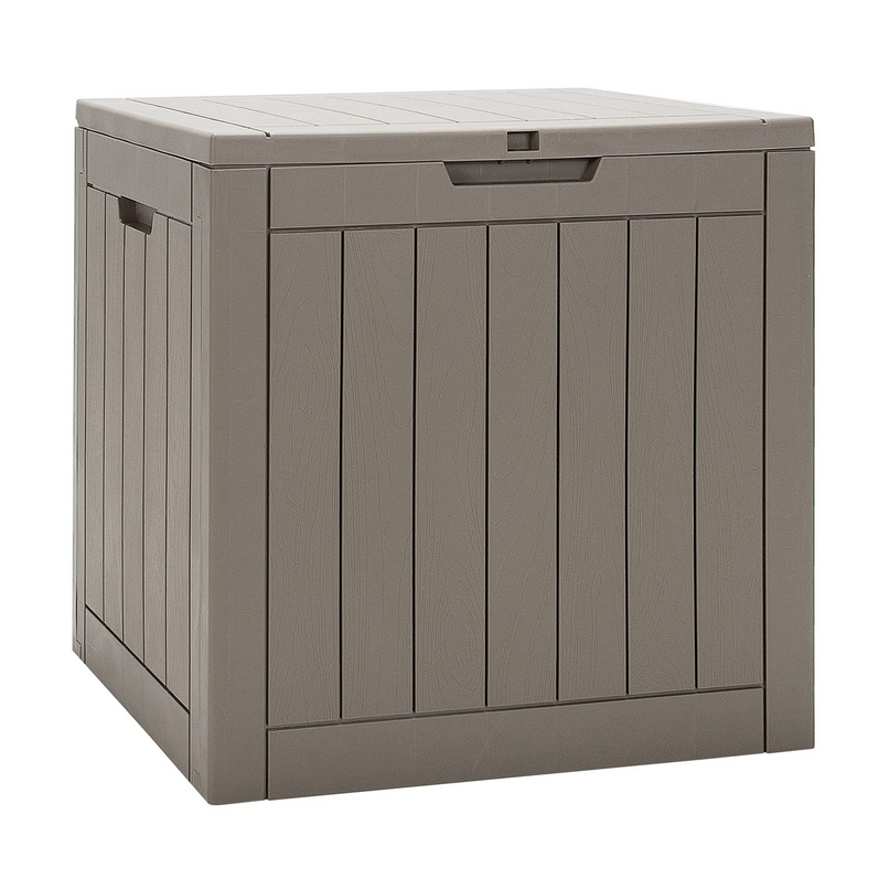 30 Gallon Wood Grain Texture Outdoor Storage Bin(Light Brown)